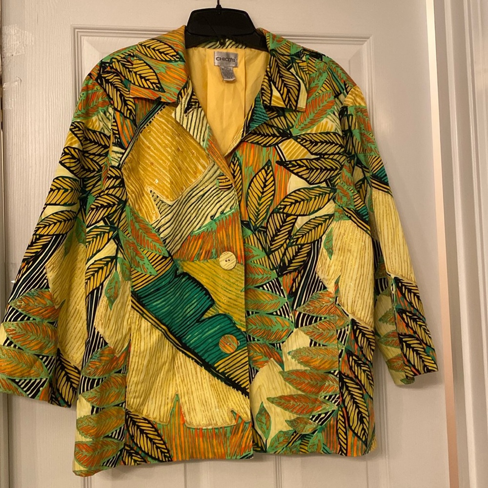 Chico’s woman’s jacket, size Chico’s size 3.  Multicolored